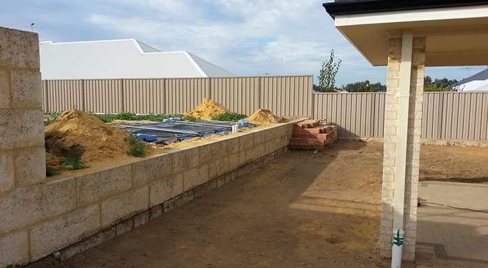 Cement Panel and Post Retaining walls